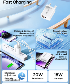 Alternative view of Remax 20W Wall Charger kit with Type C to Lightning Data Cable
