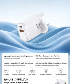 Alternative view of Remax King-U18 30W GaN Wall Charger kit