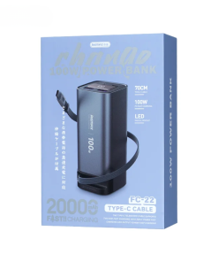 Alternative view of Remax Power Gear 20000mAh 100W Powerbank with a Telescopic Type-C Cable
